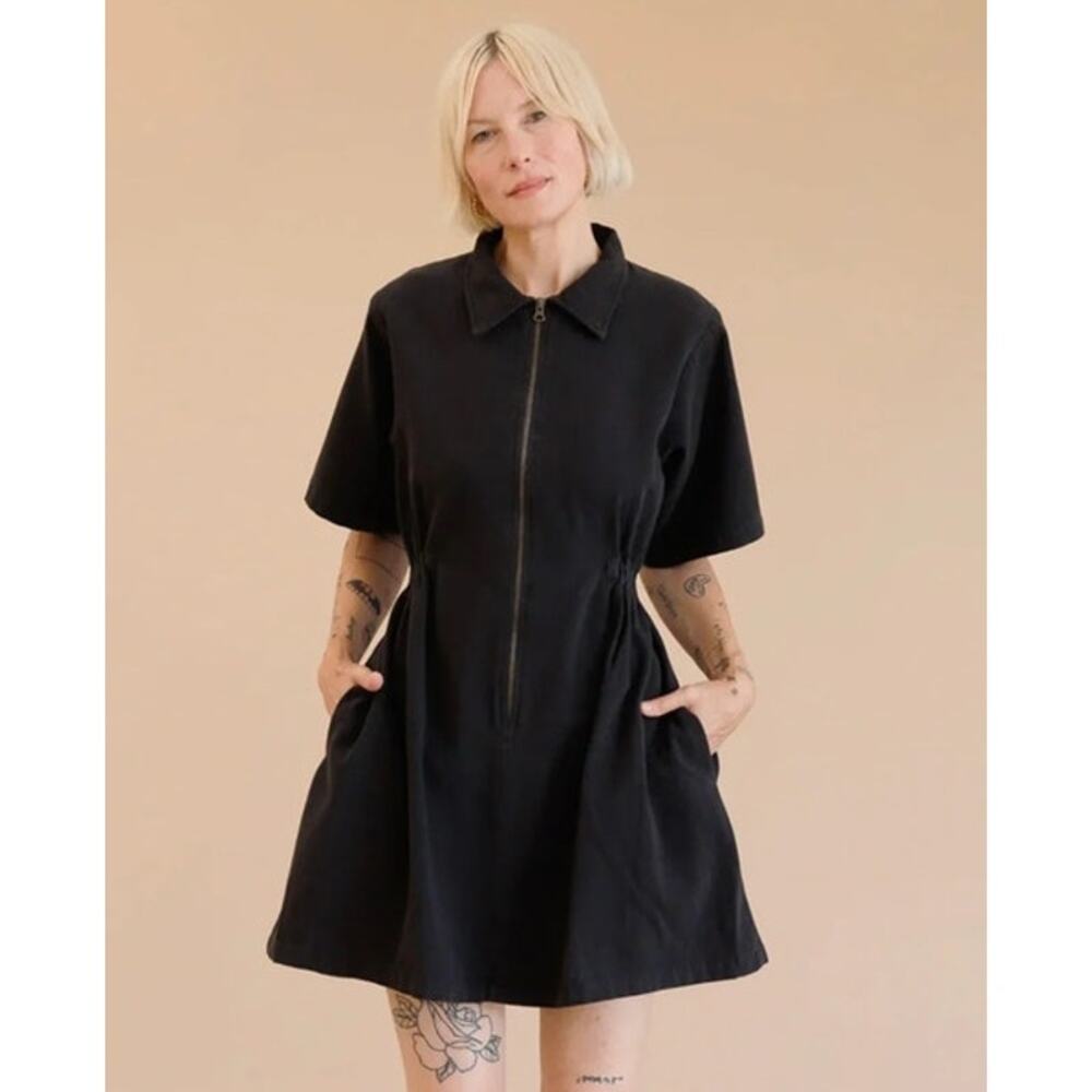 NOBLE Sz XL Ash Black Adult Utility Dress Short Sleeve Zip